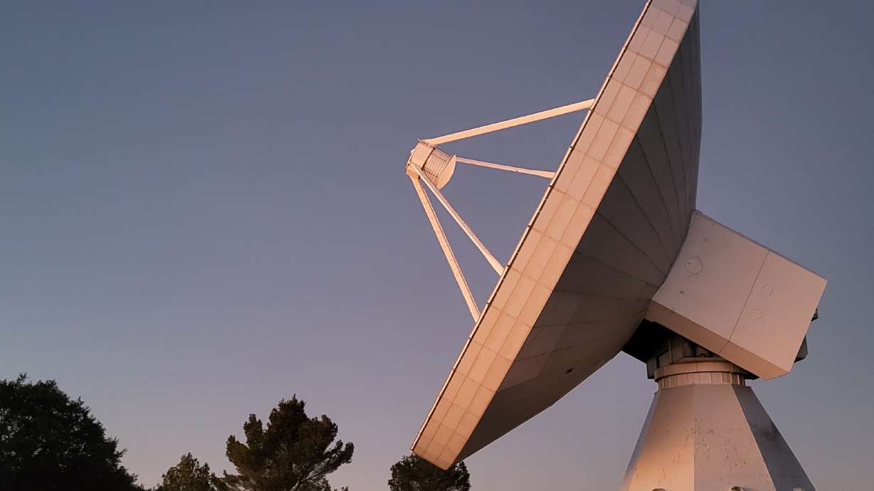 This Dec. 2023 photo provided by Pablo de Vicente shows a radio telescope at Yebes Observatory in Yebes, Spain. Astronomers have detected a type of sugar in space that's also found in raspberries and self-tanners.