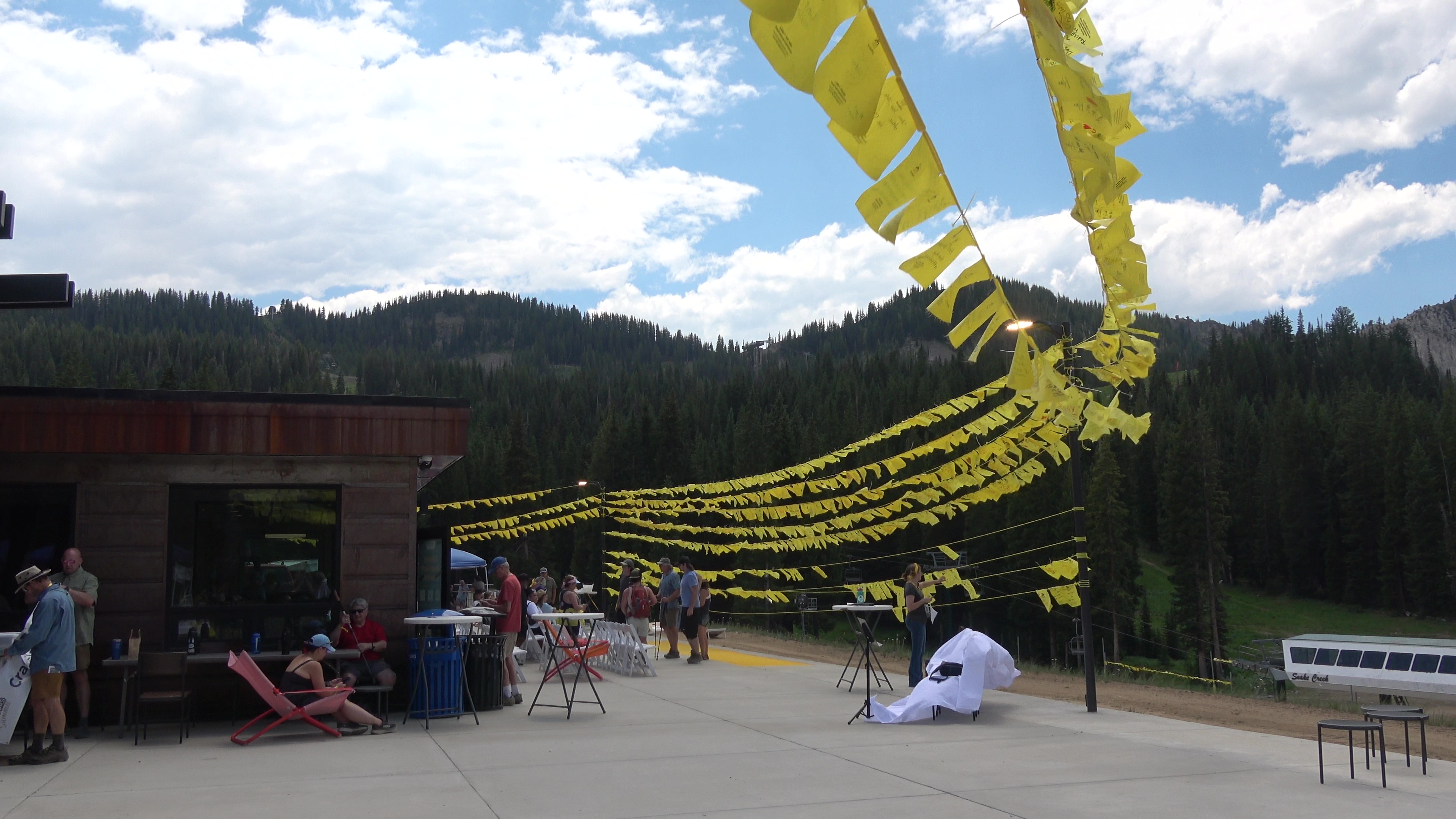 Yellow flags fly during the 2026 Survivors at the Summit at Brighton Resort on Sunday.