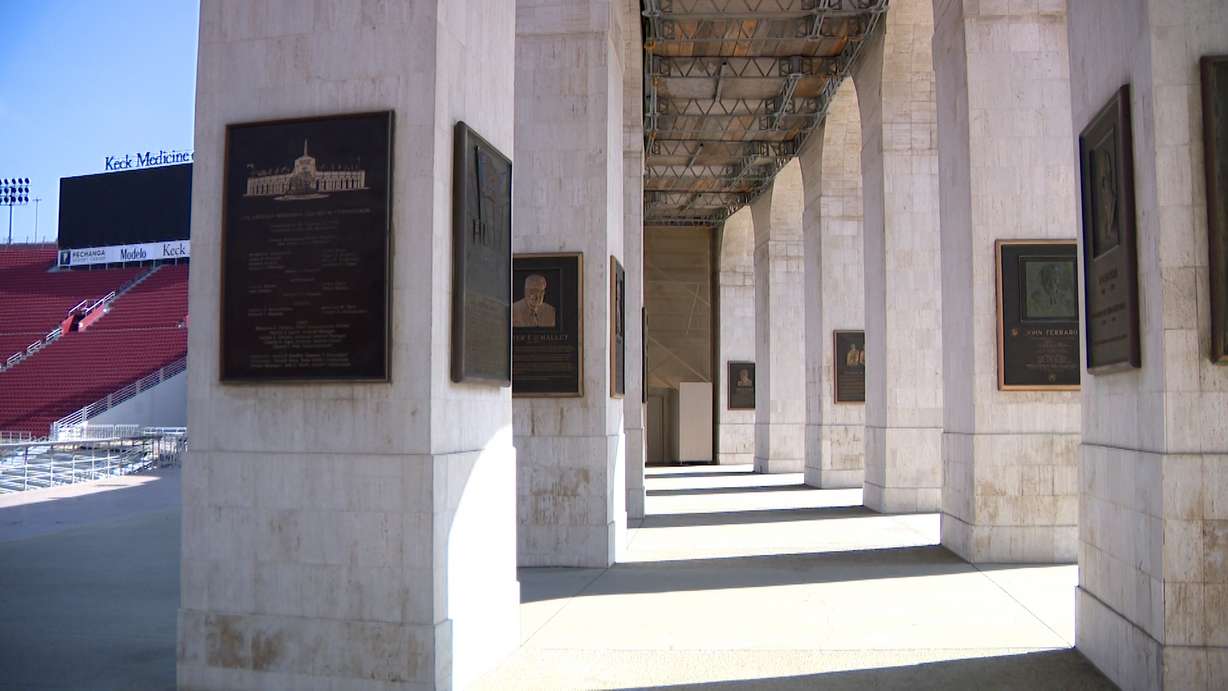 The Los Angeles Memorial Coliseum is pictured on Tuesday.