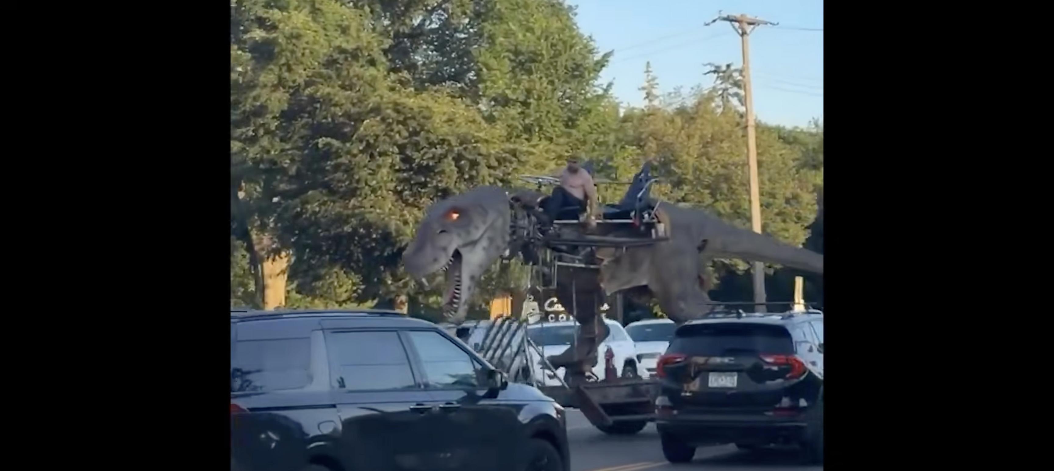 Have You Seen This? T. rex vehicle prowls city streets