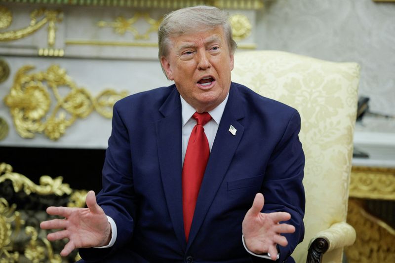 President Donald Trump as he participates in a bilateral meeting with Iraqi Prime Minister Ali al-Zaidi in the Oval Office at the White House in Washington, Tuesday. Trump said Wednesday he would hit energy targets in Iran if necessary.