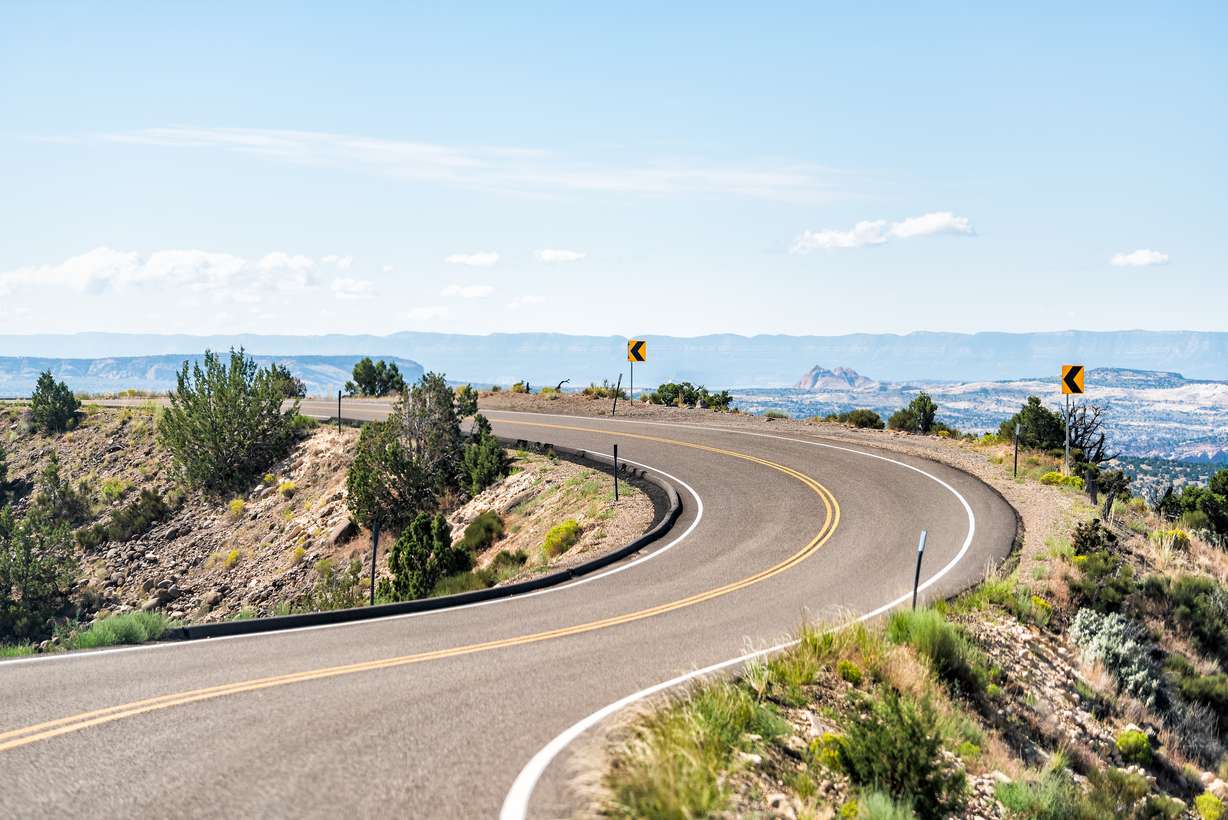 Dramatic winding highway 12 scenic byway in south central Utah.