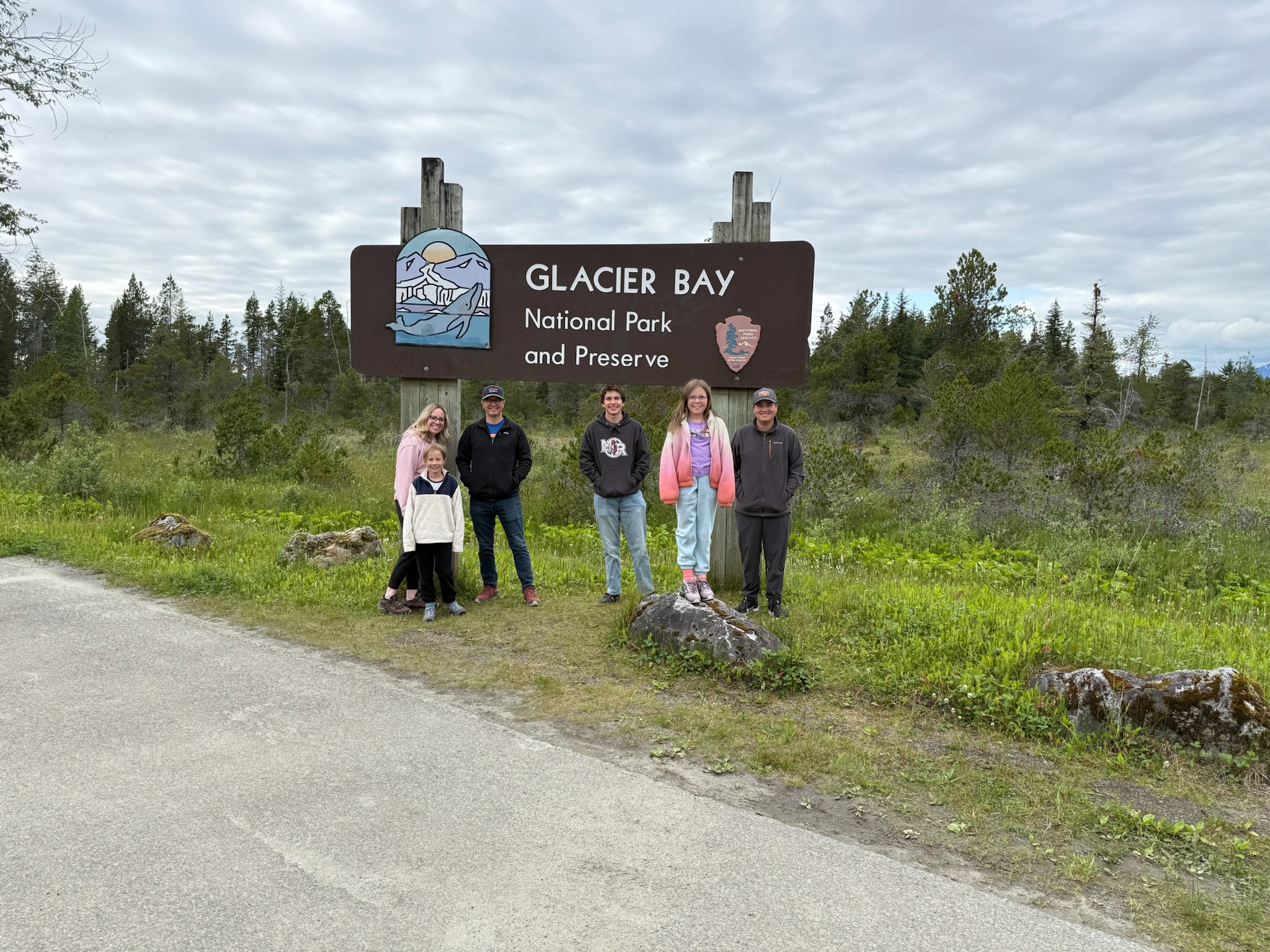 The Moon Family is pictured at the Glacier Bay National Park and Preserve in Alaska.