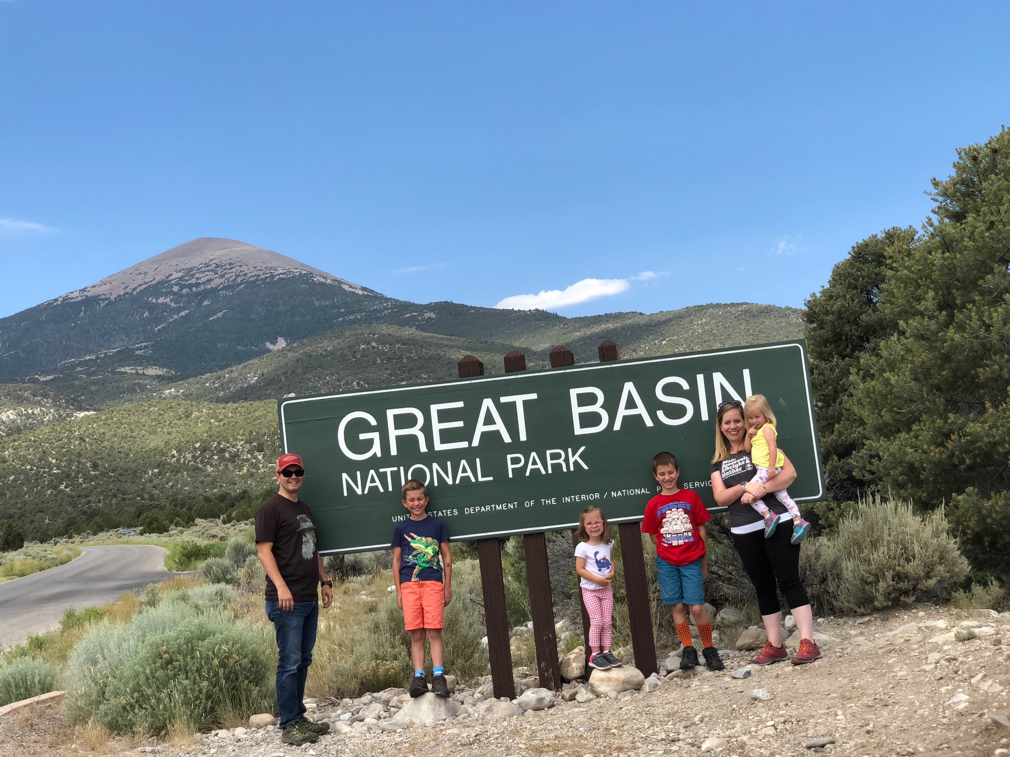 The Moon family is pictured at Great Basin National Park in Nevada.