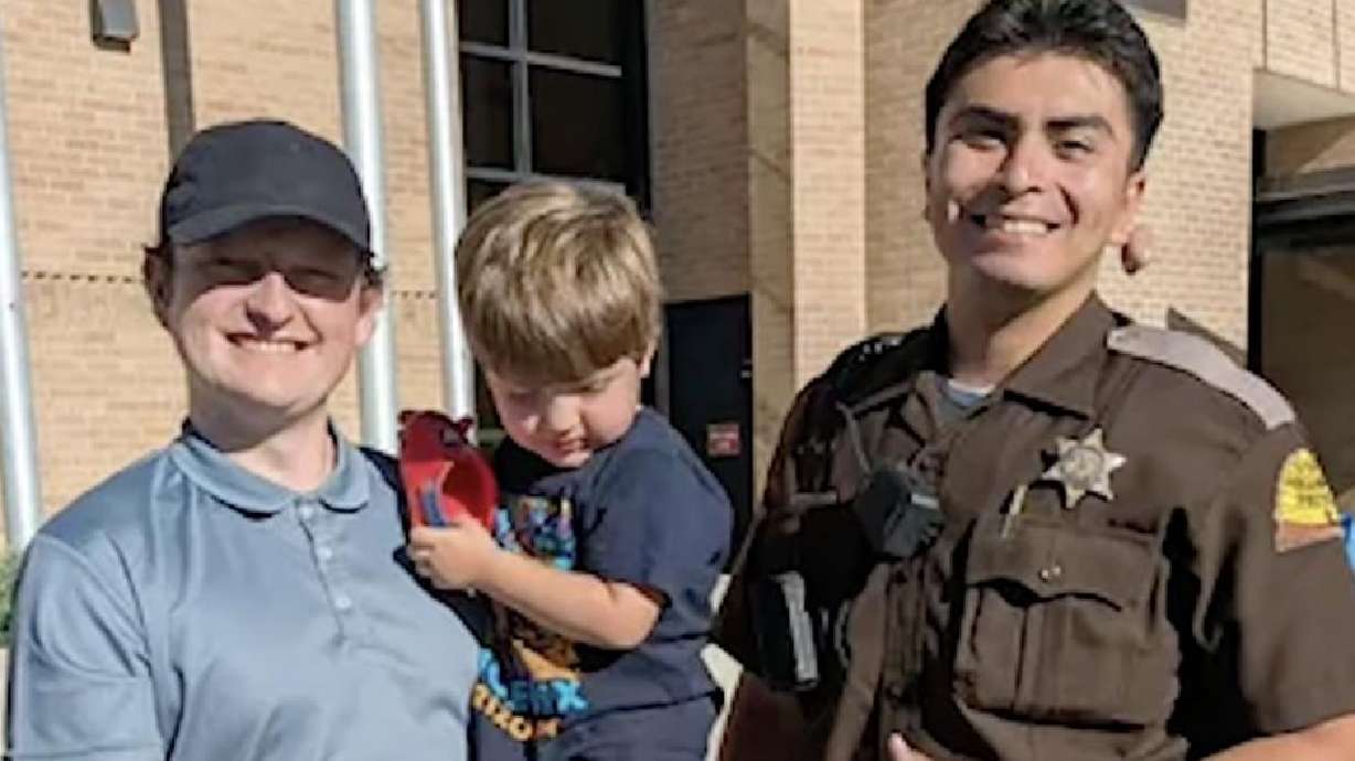 A toddler and his Spider-Man shoe were reunited thanks to the quick and friendly action of a Utah Highway Patrol officer.