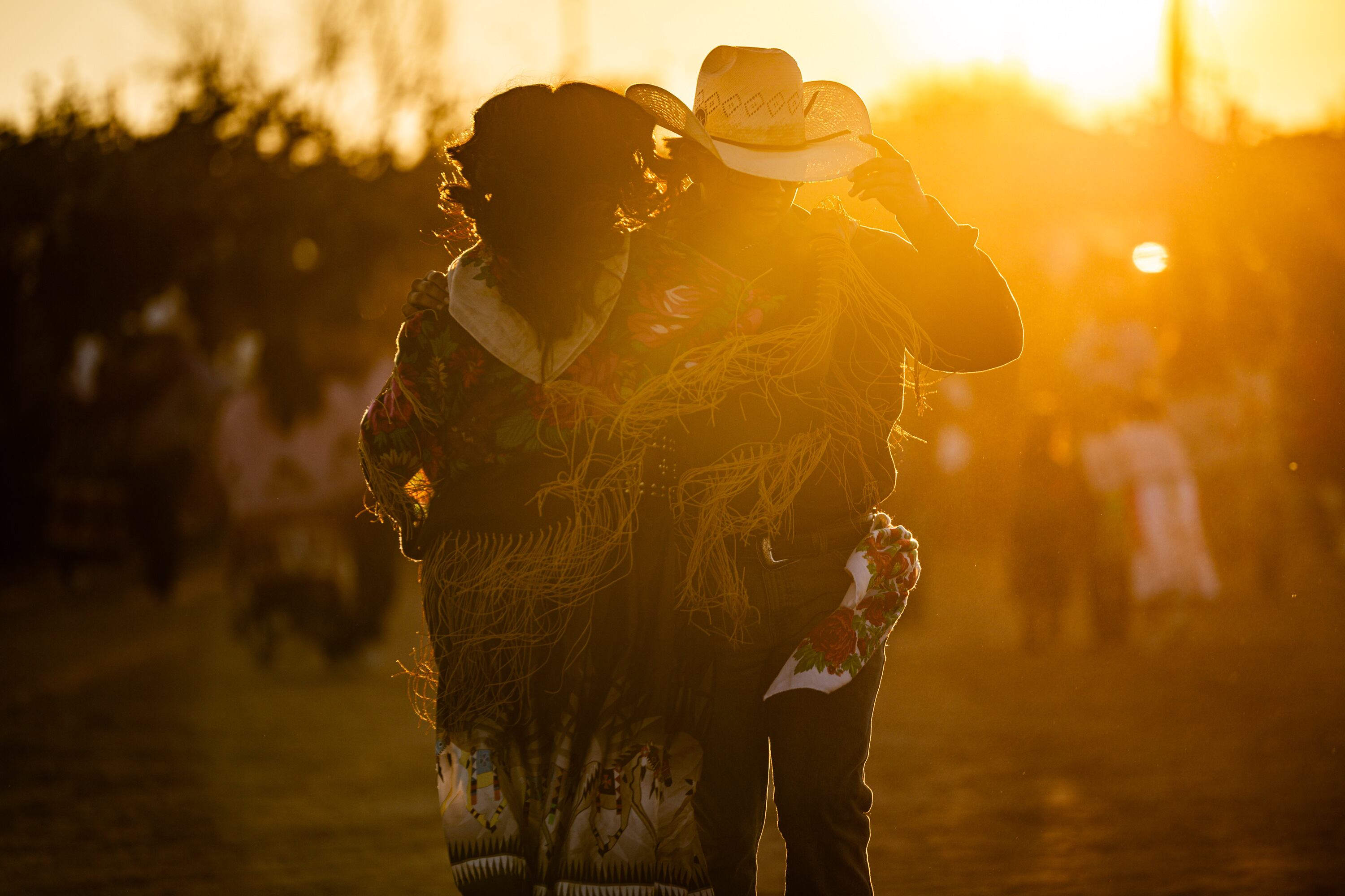 People participate in the White Mesa Bear Dance in the White Mesa Ute community, located directly adjacent to the Bears Ears National Monument, on Aug. 31, 2025. The shrinking of the monument has sparked heightened debate over the Antiquities Act.