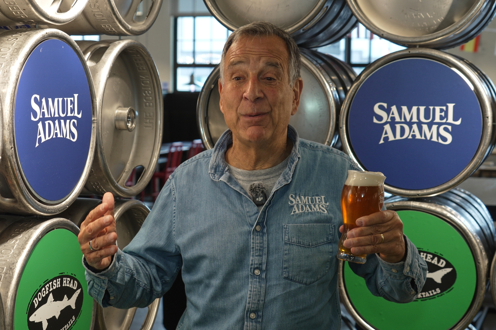 This image made from video shows Boston Beer Co. Founder and CEO Jim Koch gesturing during an interview at his company headquarters in Boston,Tuesday, July 7, 2026. 