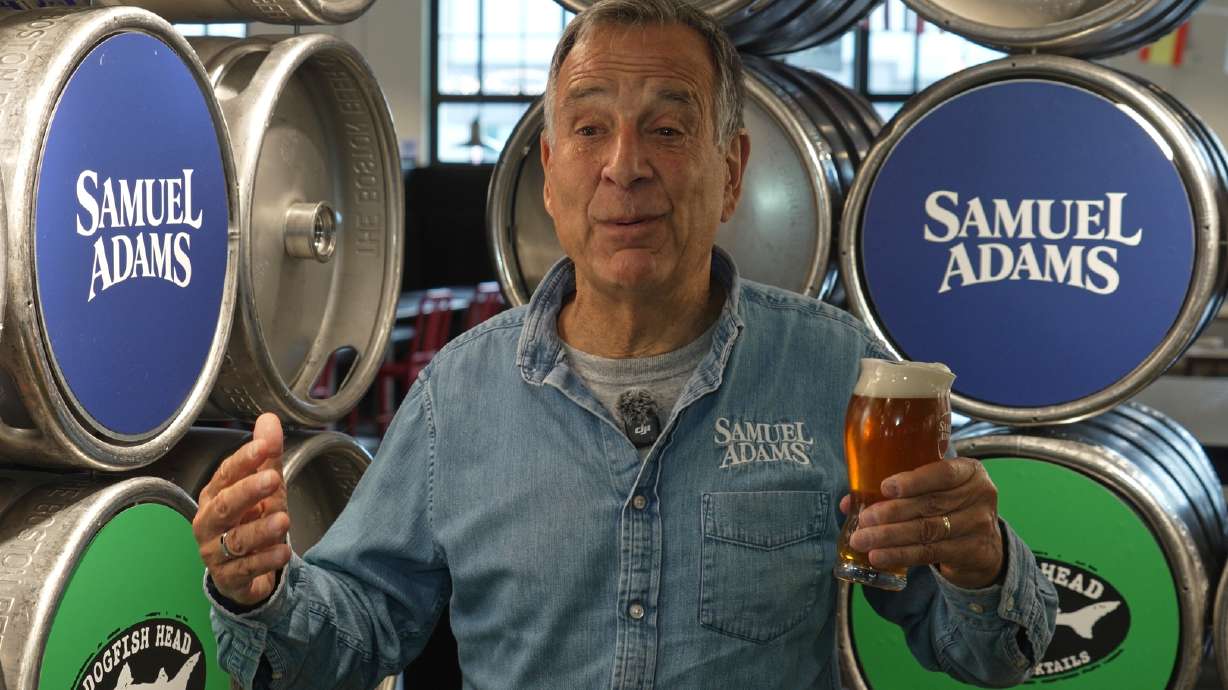 This image made from video shows Boston Beer Co. Founder and CEO Jim Koch gesturing during an interview at his company headquarters in Boston,Tuesday, July 7, 2026.