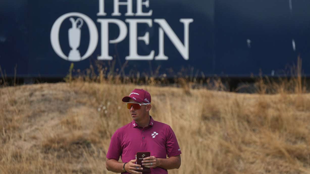Lucas Herbert of Australia waits to play on the 15th green during the second day of the British Open Golf championships at Royal Birkdale golf club, in Southport, England, Friday, July 17, 2026.