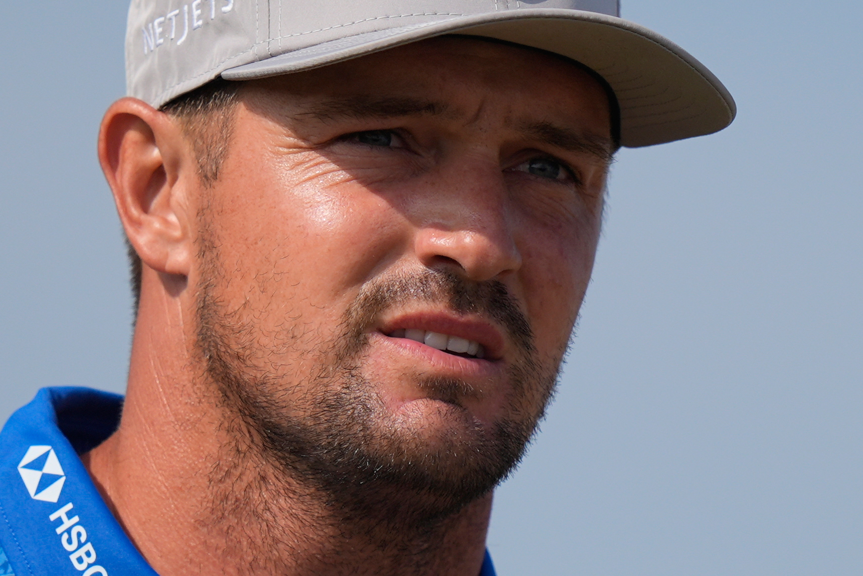 Bryson DeChambeau of the United States walks off the 9th tee during the second day of the British Open Golf championships at Royal Birkdale golf club, in Southport, England, Friday, July 17, 2026. 
