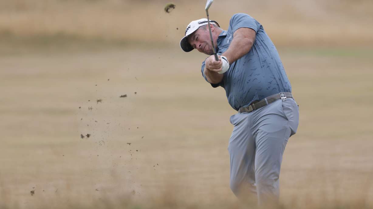 Ryan Fox of New Zealand plays a shot from the 11th fairway during the third day of the British Open Golf championships at Royal Birkdale golf club, in Southport, England, Saturday, July 18, 2026.