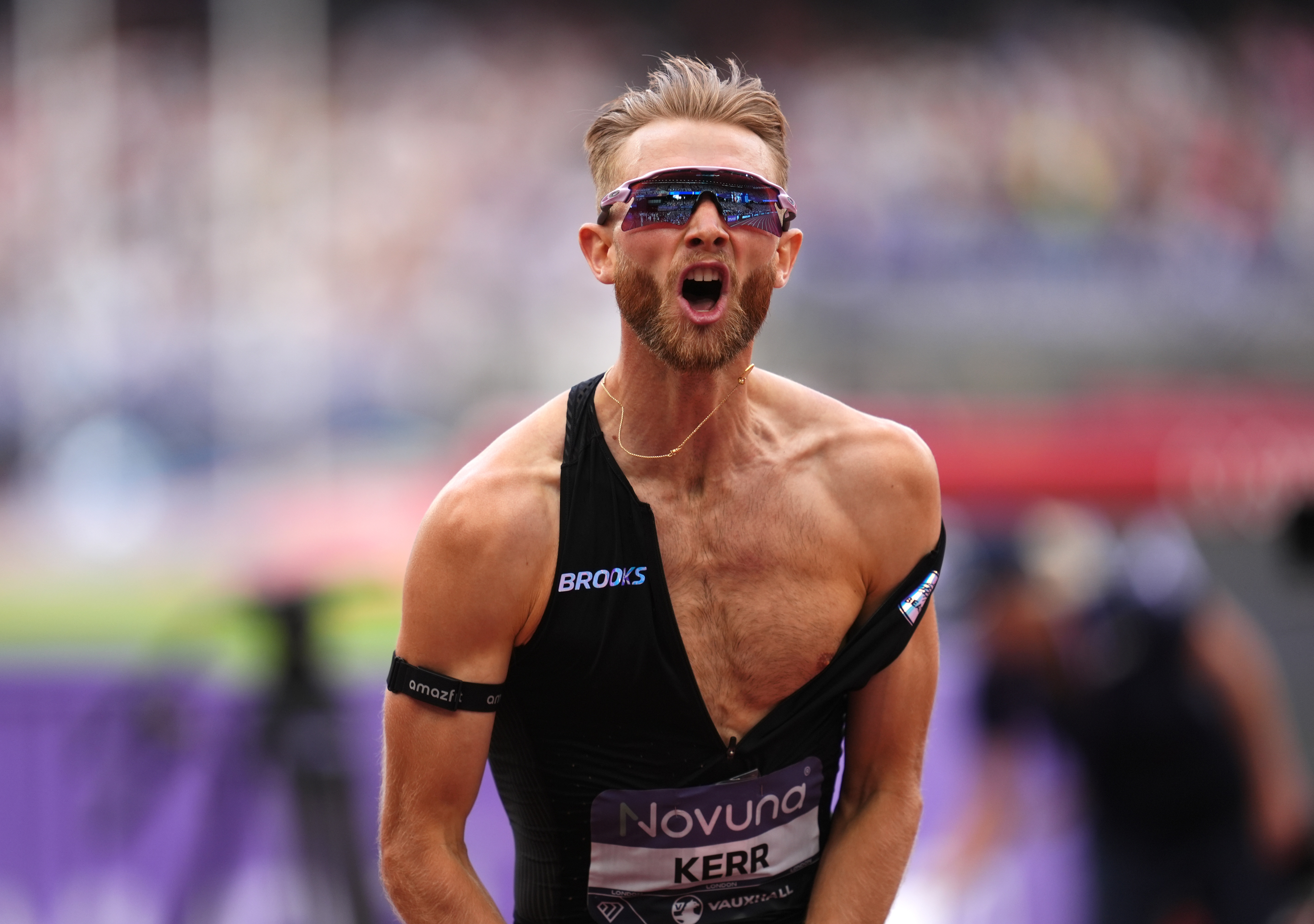 Josh Kerr of Britain breaks the men's mile world record that stood since 1999