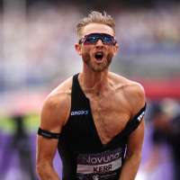 Josh Kerr of Britain breaks the men's mile world record that stood since 1999