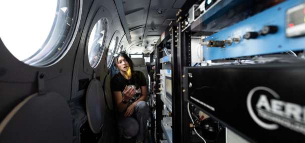 Research aircraft flying over Salt Lake City hunting for ozone