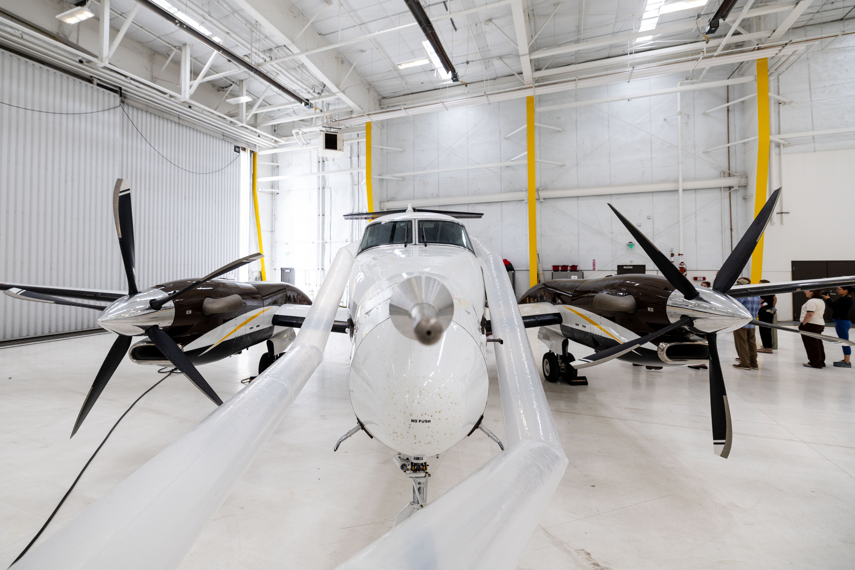 The University of Wyoming King Air airborne research aircraft on Friday. The aircraft will be flying over the Salt Lake Valley twice over the next six weeks measuring summer ozone.