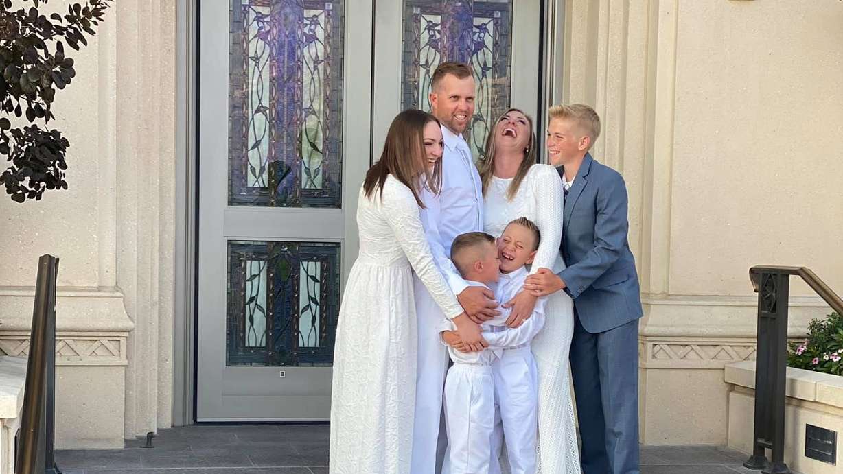 Katrina Gubler Long is pictured with her family in an undated photo.