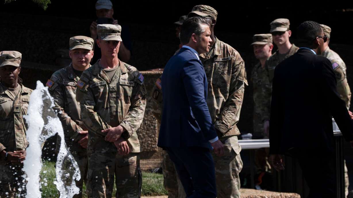 Defense Secretary Pete Hegseth attends a D.C. Safe and Beautiful Task Force ceremony, July 2, at Meridian Hill Park in Washington.