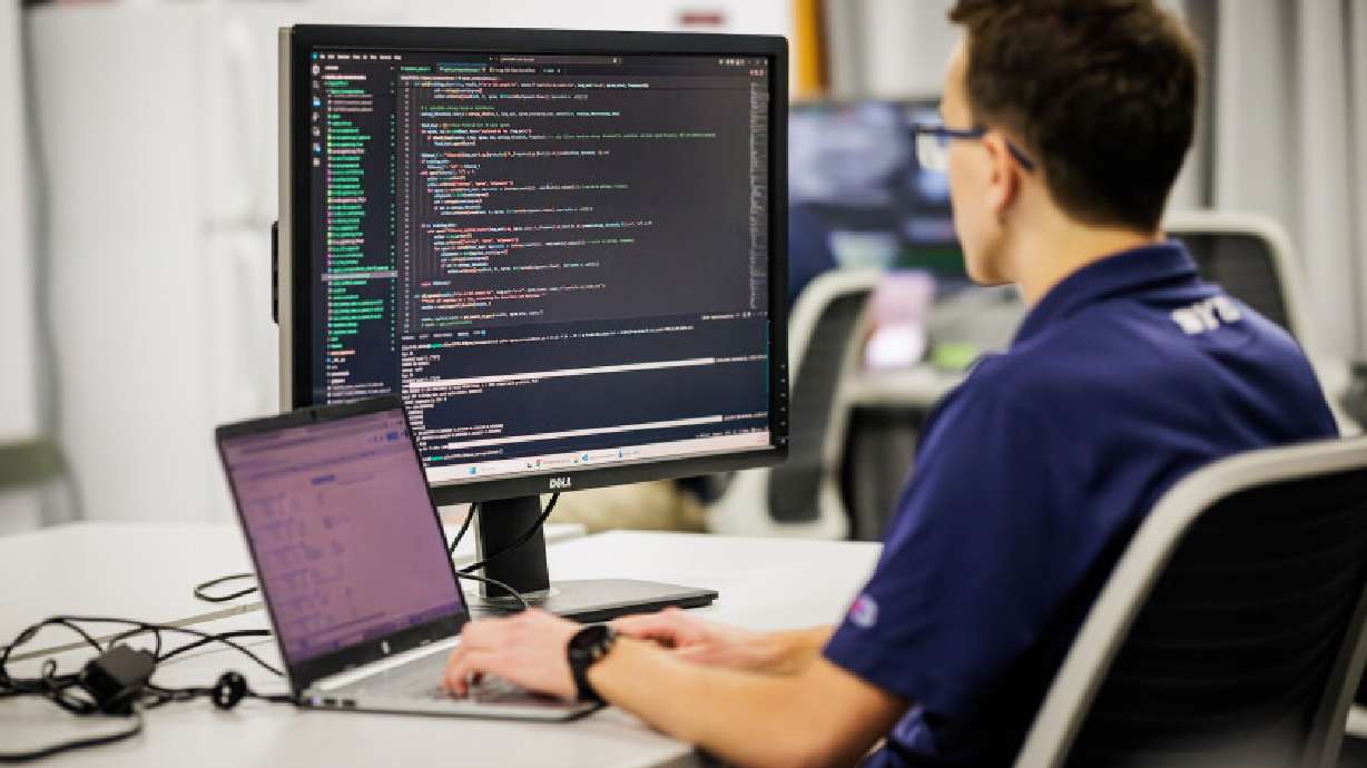 A student researcher works in the BYU MATRIX Lab on the Pathsay project. Students in Brigham Young University's MATRIX Lab are partnering with international students to collect speech and text data for low-resource languages.