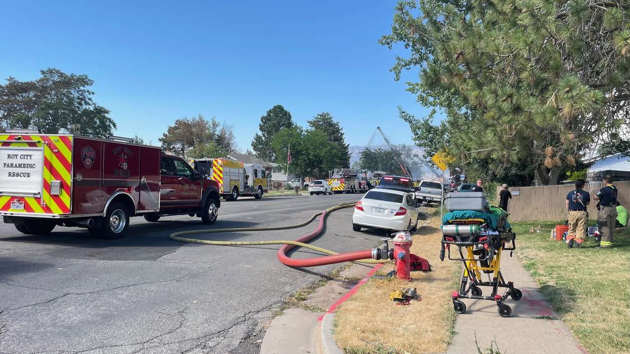 A fire in Roy on Monday in a residential area around 4300 South and 2675 West destroyed three homes, officials said. The area near the fire site on 2675 West is pictured.