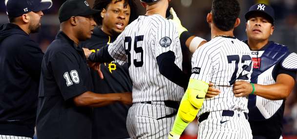 Benches clear in Pirates-Yankees game after Santana shouts at Caballero