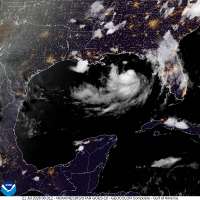 Tropical Storm Bertha in the Gulf of Mexico moves toward the Florida Panhandle and Alabama