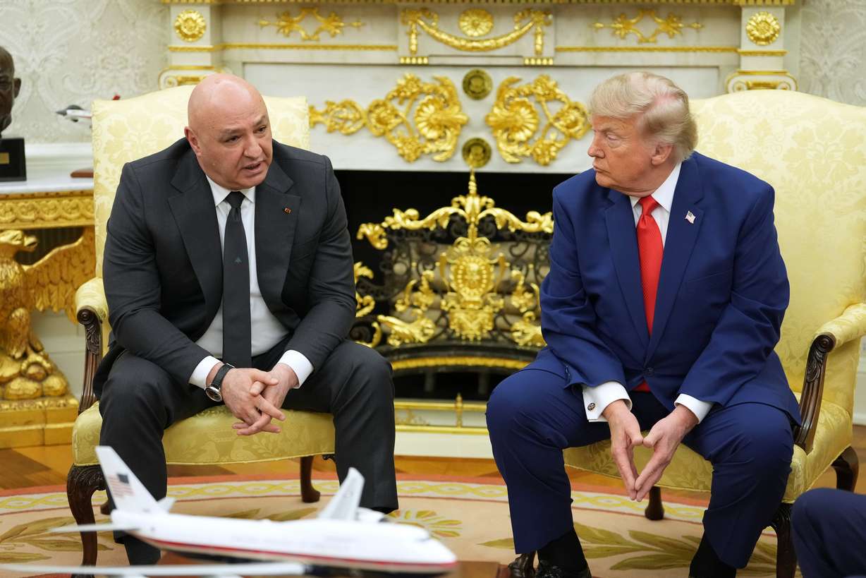 Lebanese President Joseph Aoun speaks as he meets with President Donald Trump in the Oval Office at the White House, Tuesday, in Washington. Trump said the U.S. has "no interest" in meeting with Iran to strike a new deal to end the war unless the Islamic Republic wanted to "meet in a meaningful way."