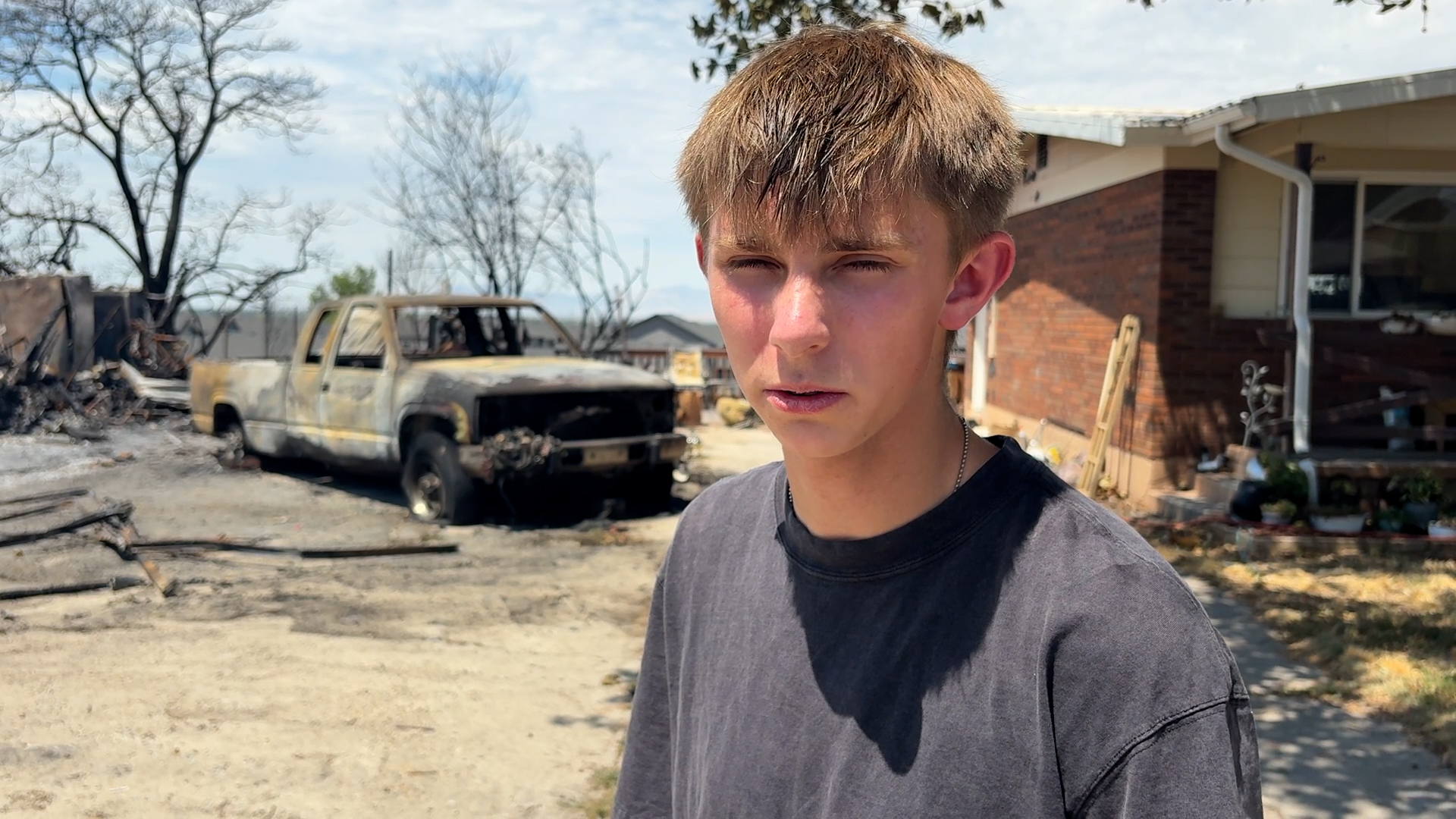 Jared Visage prepares to leave for a mission for The Church of Jesus Christ of Latter-day Saints amid his house burning down on Monday.