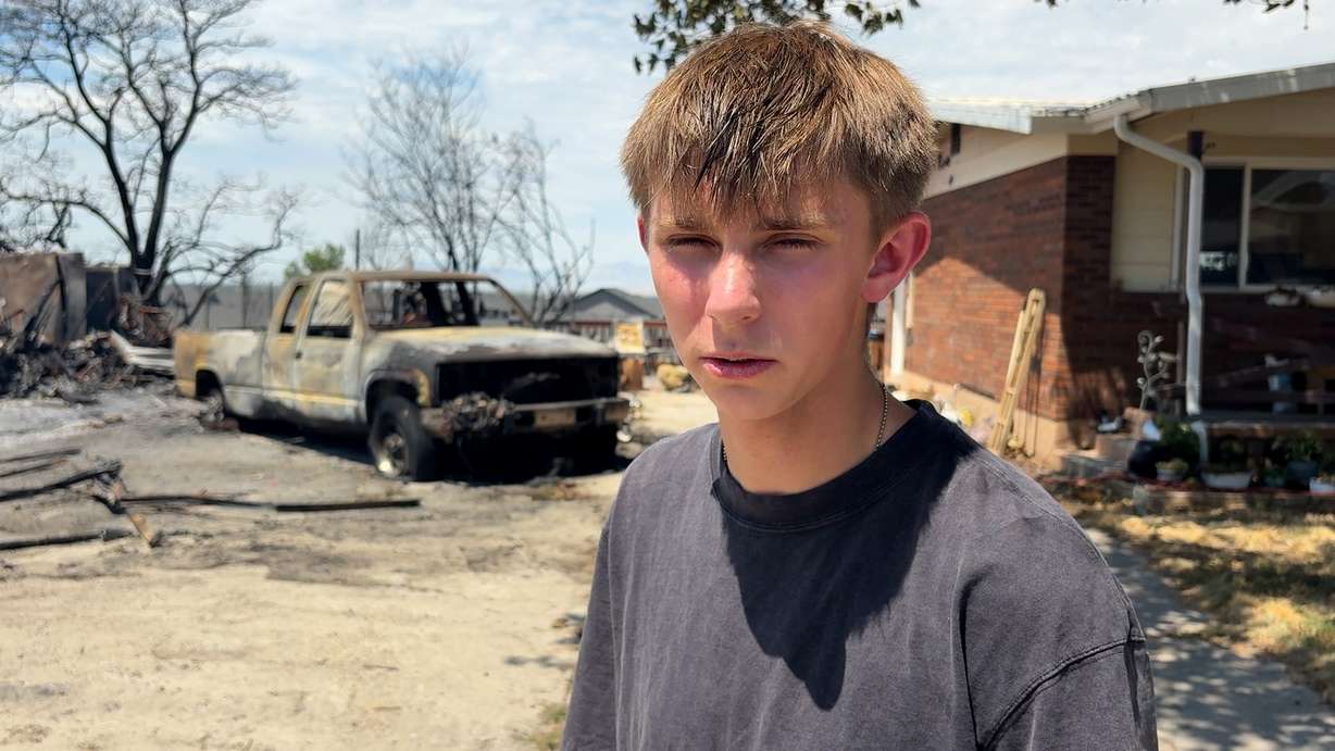 Jared Visage prepares to leave for a mission for The Church of Jesus Christ of Latter-day Saints amid his house burning down on Monday.