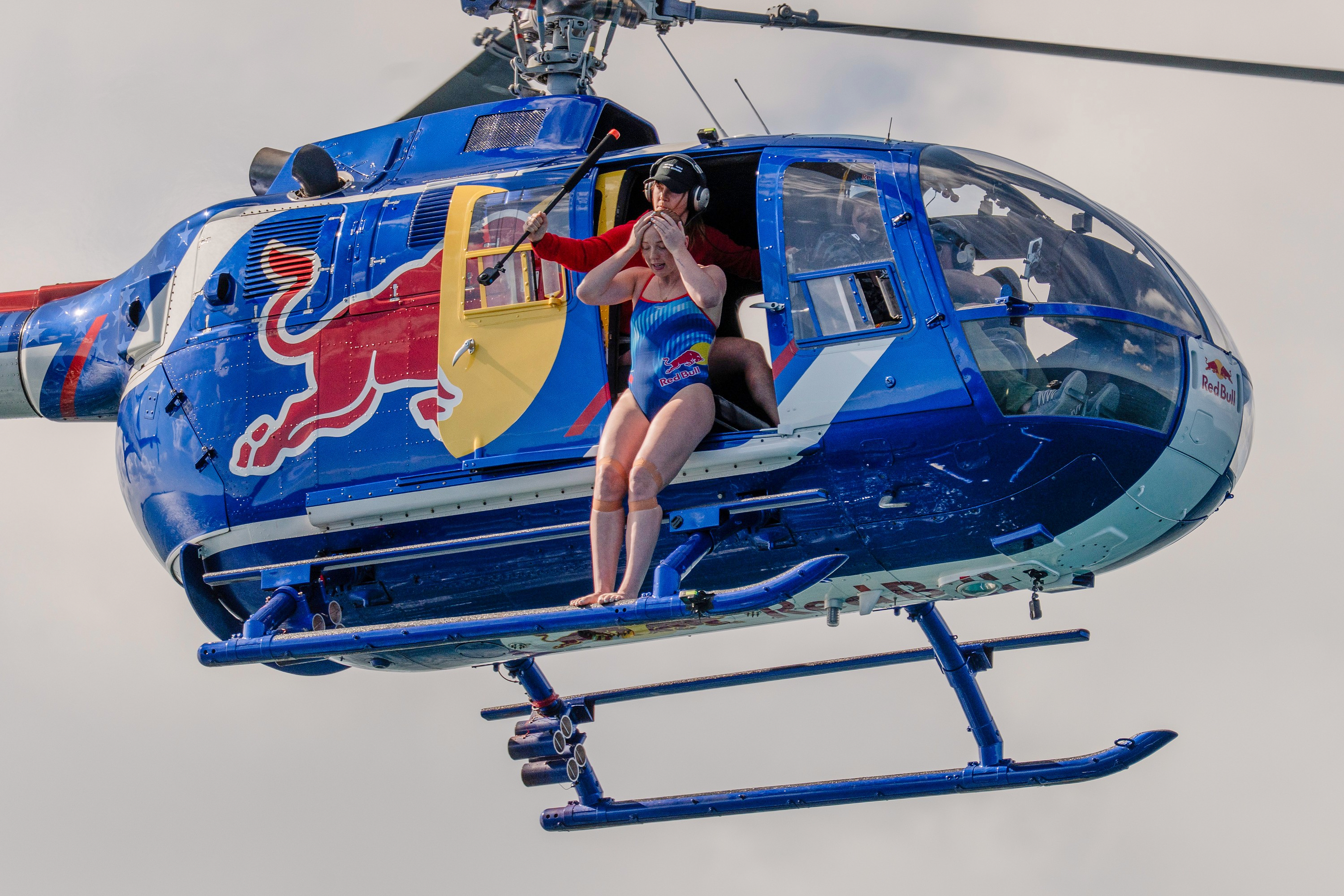 Have You Seen This? Professional cliff diver jumps from helicopter into shark-filled waters
