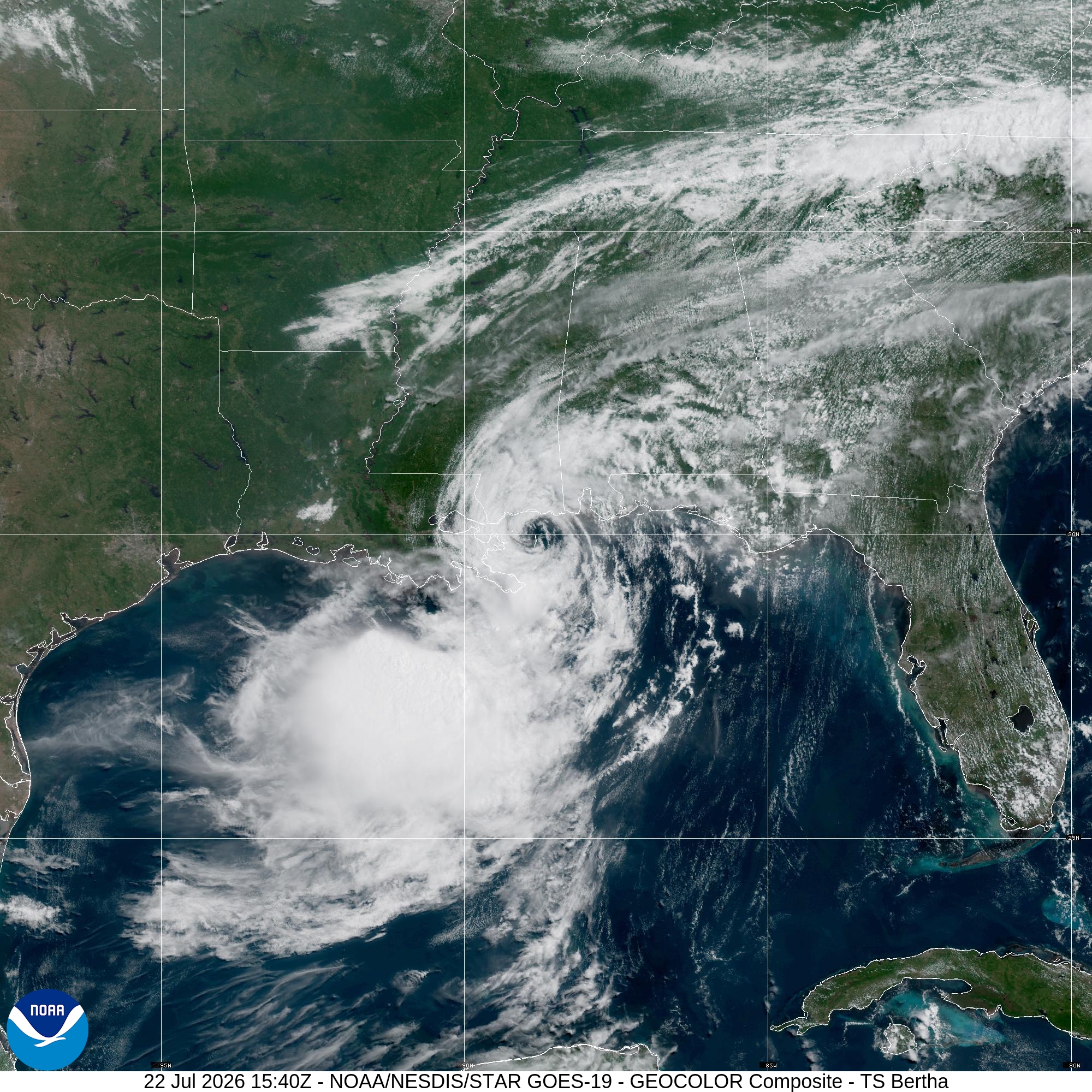 Tropical Storm Bertha makes landfall on southern Louisiana with threatening winds