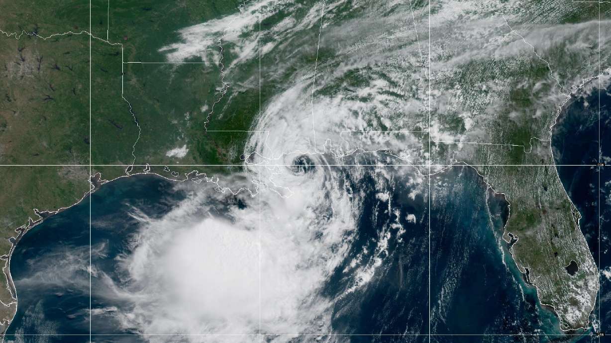 Tropical Storm Bertha in the Gulf of Mexico moving toward the edge of Louisiana at 9:40 a.m. MDT on Wednesday. The storm made landfall early Wednesday afternoon.