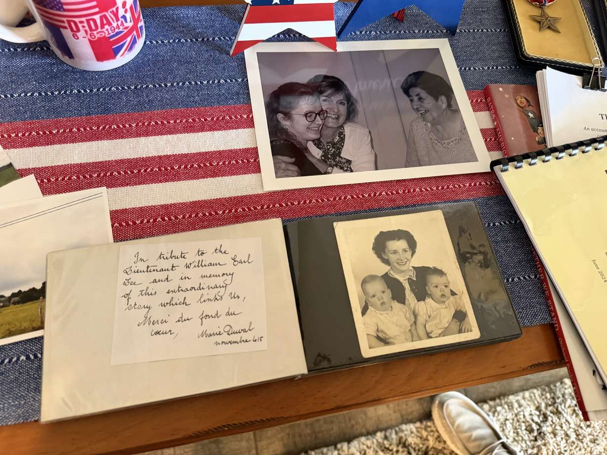 Marie Duval, the granddaughter of a French woman who found photographs that a U.S. army lieutenant left behind in 1944, introduces her grandmother to Patricia Richter, daughter of the lieutenant. Duval gave Richter a photo album she made of the pictures that her father had lost when he camped near her family home in Normandy.