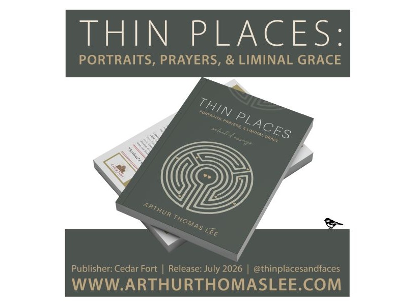 The cover of Arthur Lee's new book, "Thin Places," as seen Thursday. The book is a collection of 70 personal essays from Lee.
