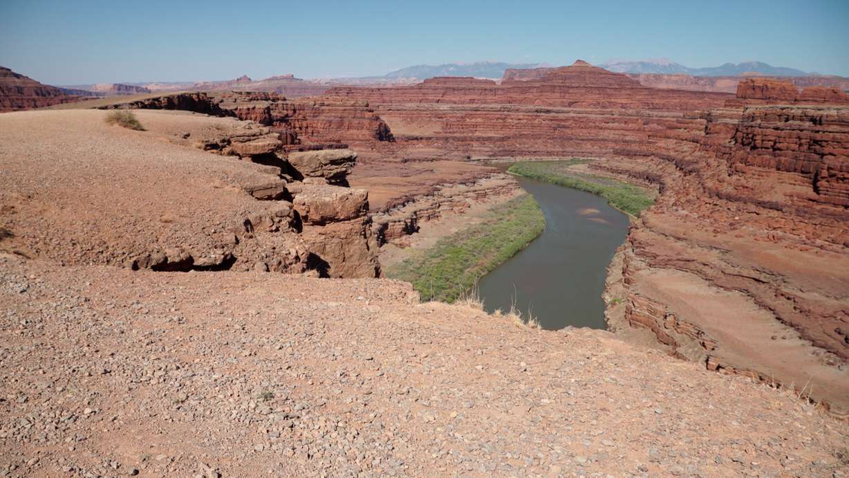 A plateau known now as "Thelma & Louis" point, where the final scene of the movie was filmed is pictured in
