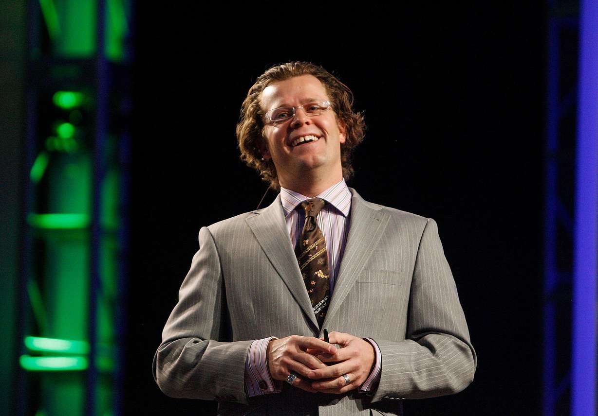 Josh James, the CEO and Co-Founder of Omniture, speaks at the Omniture Summit at the Grand America Hotel in Salt Lake City on March 3, 2010.