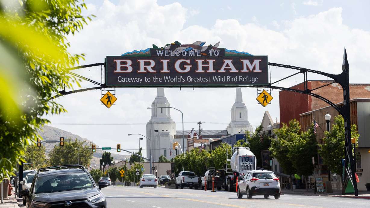 Downtown Brigham City on Friday, Aug. 23, 2024. Geothermal energy may soon be coming to Brigham City.