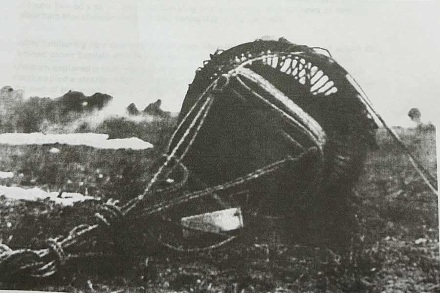 One of thousands of Japanese balloon bombs landed in a field east of Rigby on Feb. 22, 1945, a failed attempt to terrorize Americans during World War II. The balloon that landed in Rigby was one of only 1,000 that actually made it to North America.
