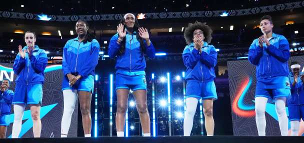 Jones and Clark help Team Spoon beat Team Coop 129-122 in the WNBA All-Star Game