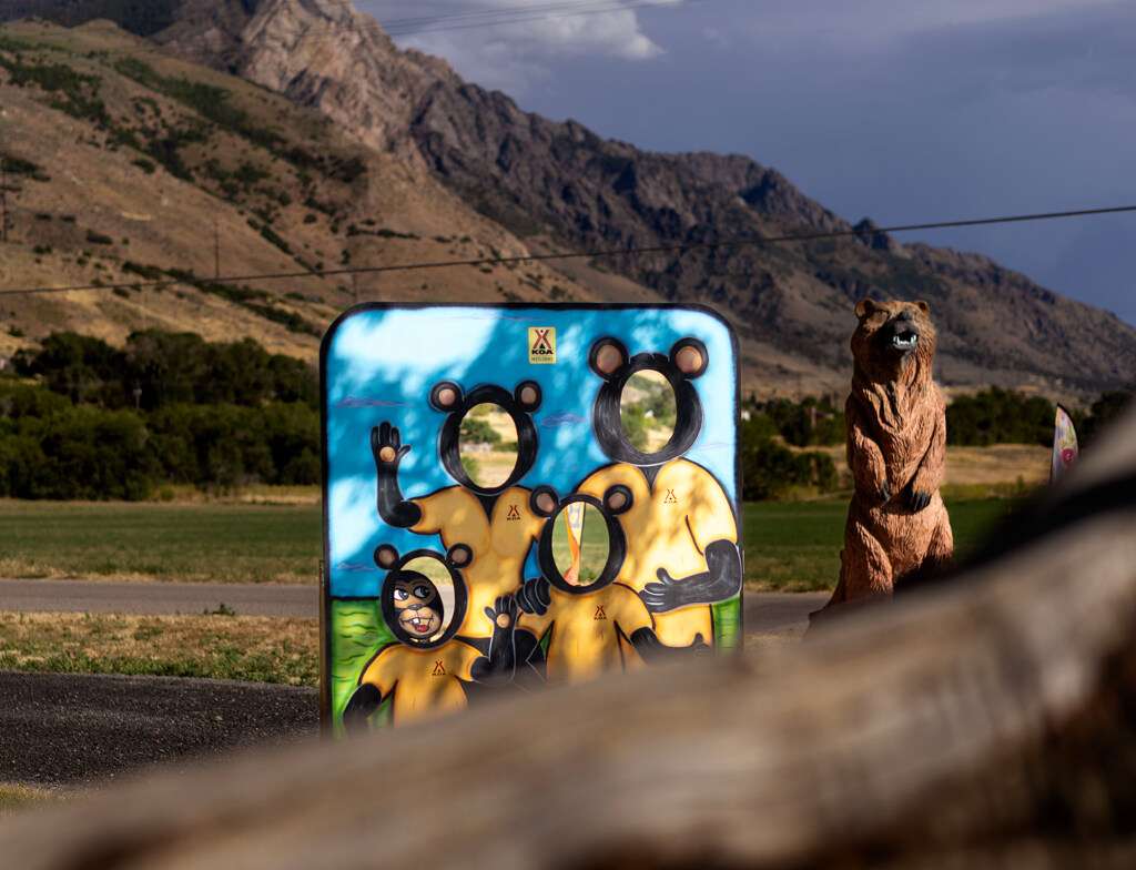 A statue and photo-op are stationed at the entrance to the KOA in Perry on Thursday, June 25.