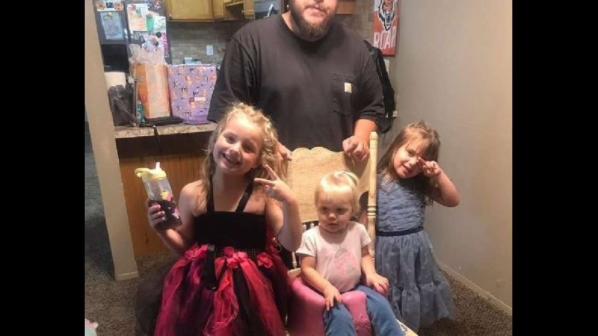 TJ Liftawi with his three daughters in a photo taken before a devastating June 3 accident. After doctors gave him little chance of survival, the Pocatello father is now making remarkable progress in his recovery.