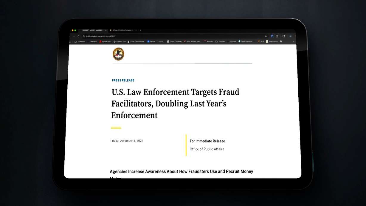 A U.S. Department of Justice report details a nationwide enforcement effort targeting suspected “money mules” who receive and transfer illicit funds.