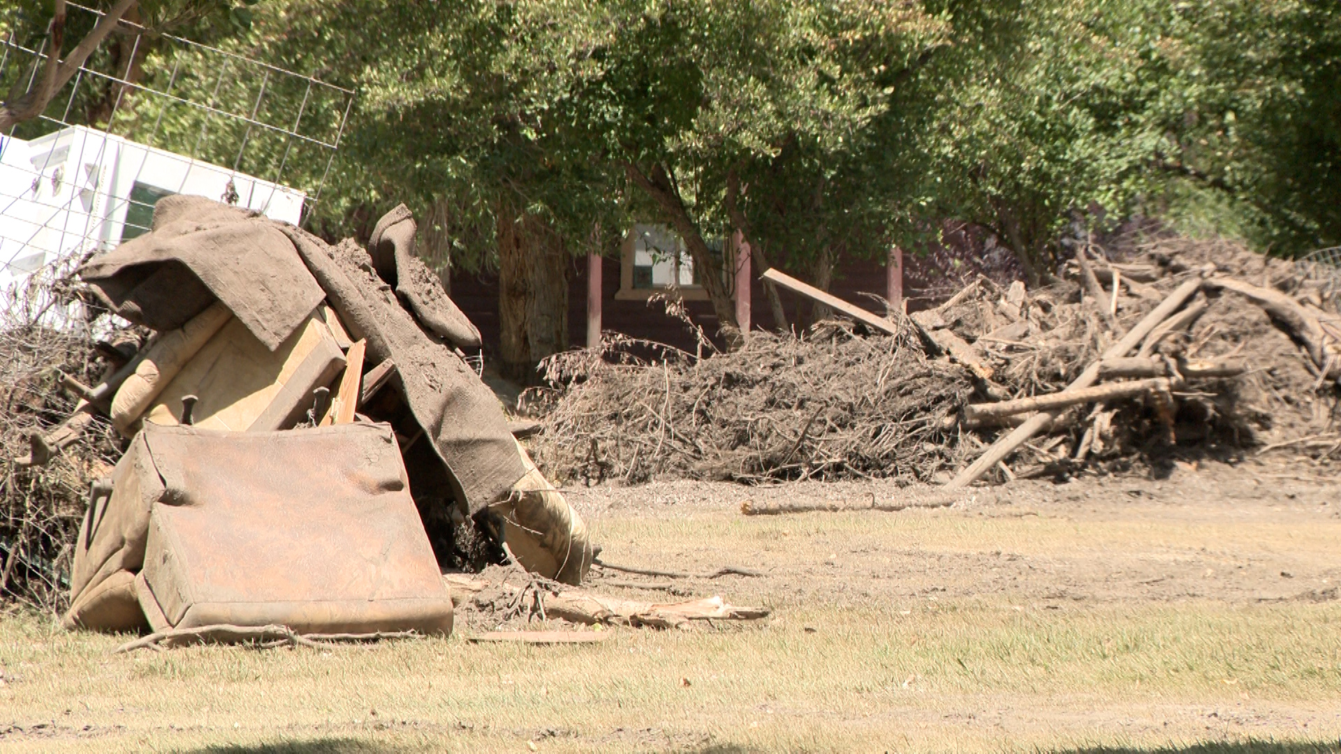 Flood damage is pictured in Beaver on Monday.