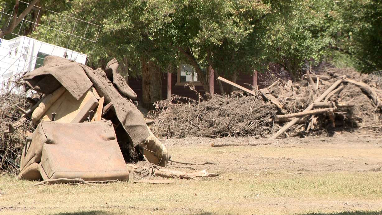 Flood damage is pictured in Beaver on Monday.