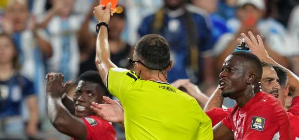 Rules panel says sending Swiss player off in World Cup quarterfinals against Argentina was wrong