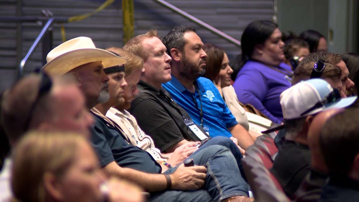 Utah school resource officers gather in Sandy on Tuesday to prepare for the new school year.