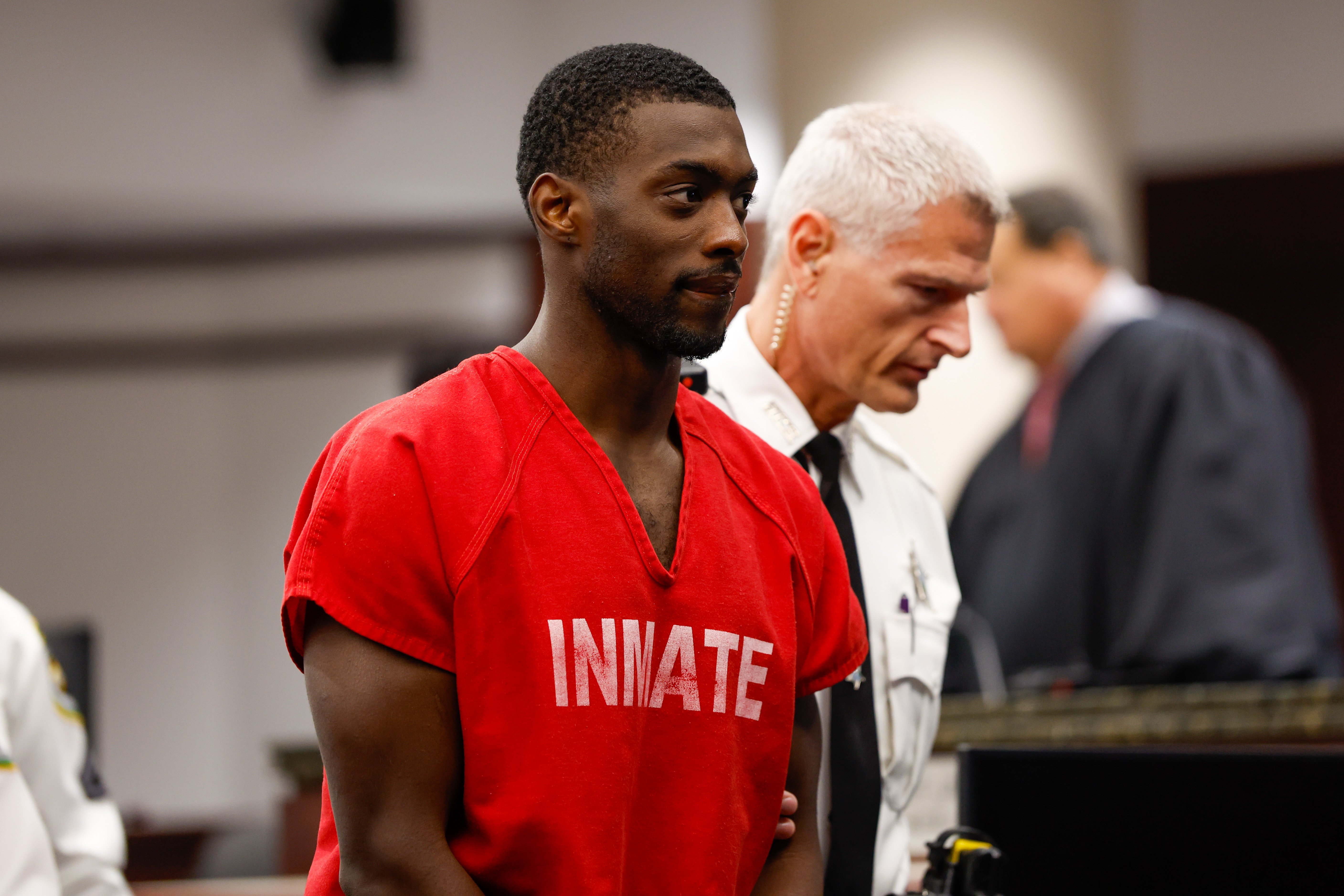 Terrion Arnold, a Detroit Lions cornerback, leaves during the conclusion of his pretrial detention hearing at the Hillsborough County Courthouse on Monday, June 29, 2026, in Tampa, Fla. 