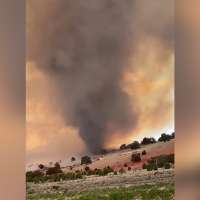 Video: New wildfire spawns rare 'firenado' as it burns through central Utah