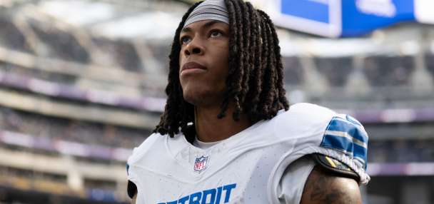 Lions running back Jahmyr Gibbs reports to training camp but doesn't attend team's first practice