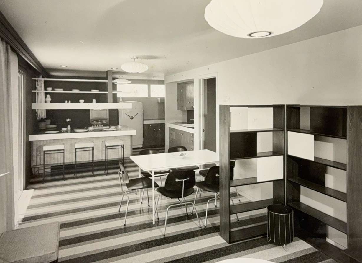 A kitchen featured during the 1954 Salt Lake Parade of Homes showcases the design trends of the era.