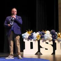 Keynote speaker surprised with Superintendent of the Year award